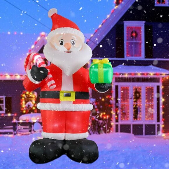 ⚡10FT Christmas Inflatables Giant Santa Claus with Candy Cane Outdoor Decoration - Picture 7 of 7